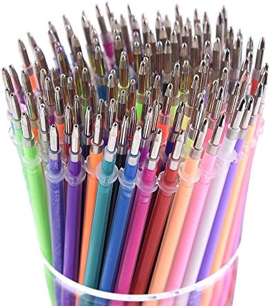 130 Renkler Jel Kalem Yedekler-Glitter Metalik Pastel Floresan Neon, Kalem Mürekkep Yedekler için Yetişkin Boyama Kitapları,
