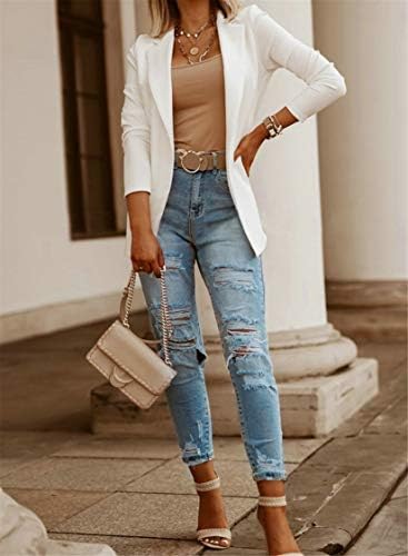 Andongnywell Womens Casual Blazers Açık Ön Blazers Uzun Kollu Çalışma Ofisi Ceketler Blazer Dış Giyim
