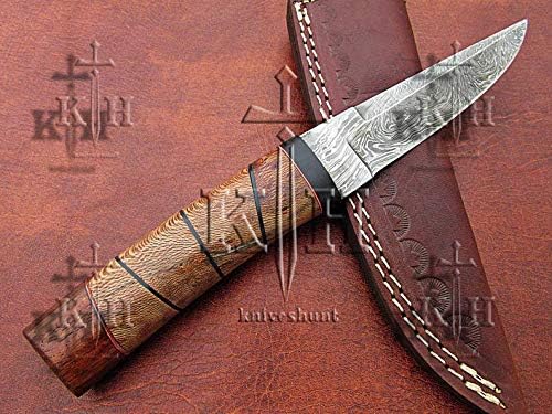 Şam çelik özel el yapımı-10.00 İnç Şam çelik Skinner bıçak İle Bükülmüş desen