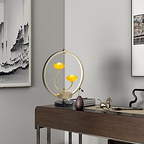 SDFDSSR Çin Lotus Lamba Yaratıcı Halka LED Yatak Odası Başucu Lambası Büyük Oryantal Vintage Masa Lambası Oturma Odası Ev Ofis