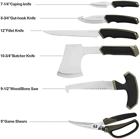 İsviçre + Teknoloji Alan Soyunma Kiti, 10-Piece Avcılık Bıçak Seti ile Caping Bıçak, Gut-Kanca Skinner, Fileto Bıçağı, Kasap