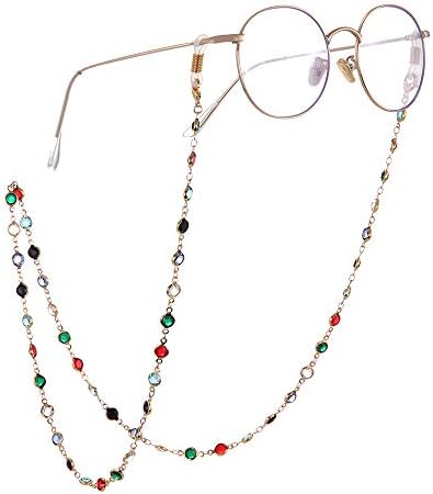 TEAMER Moda Renkli Gözlük Zinciri Güneş Gözlüğü Askısı Gözlük Tutucu Kristal Bildirimi Boncuklu okuma camı Kayış Kadınlar için