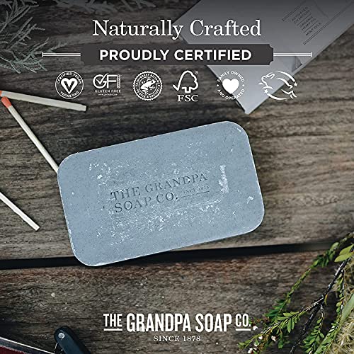 Büyükbaba Sabun Şirketi tarafından Kömür Bar Erkek Sabunu / Vegan, Tüm Doğal Yüz ve Vücut Sabunu| Organik Kenevir Yağı + Nane