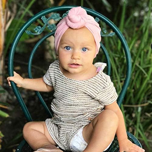 BQUBO 5 Parça Sevimli Türban Şapka Bebek Kız Vintage Yumuşak Bun Düğüm Bebek Yürüyor Bebek Kap