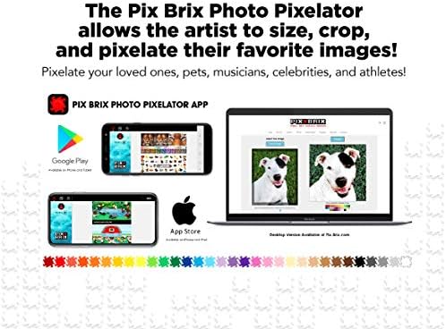 Pix Brix Piksel Sanat Bulmaca Tuğla Kova – 10 Renk, Orta Palet ile 1.500 Adet Piksel Sanat Seti-Patentli Birbirine Kenetlenen