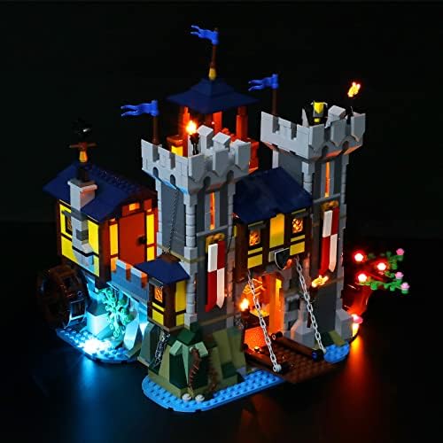 BRİKSMAX Creator Ortaçağ Kalesi için Led Aydınlatma Kiti-Lego ile Uyumlu 31120 Yapı Taşları Modeli - Lego Seti Dahil Değildir