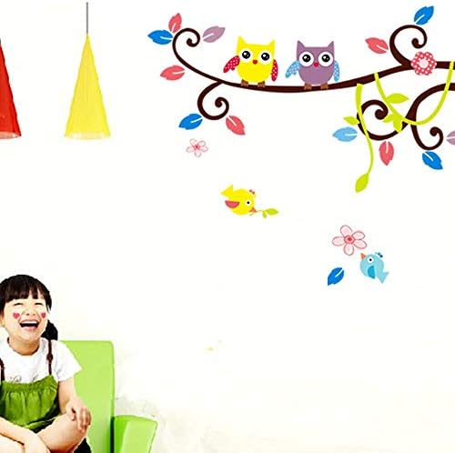 Duvar dekor Duvar Çıkartmaları Etiketler Dekor Kız Çocuk yatak Odası Kreş Doğum Günü Partisi Favor-Sarı Baykuş