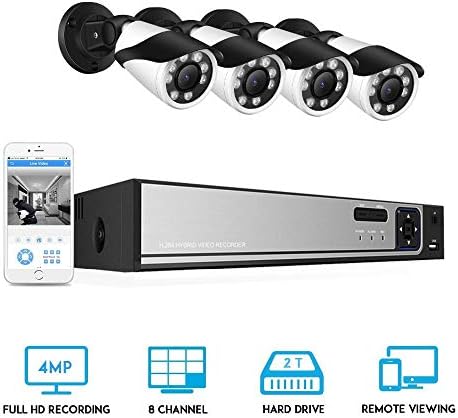 Güvenlik Kamera Sistemi 4ch CCTV Sistemi Poe Nvr ile 8 Adet 4.0 Mp Af 4X Zoom Açık Ip67 Su Geçirmez Güvenlik Kamera Sistemi Gözetim