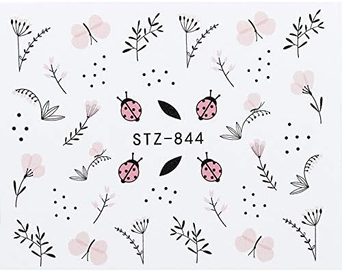 XSRJ Tırnak Sticker Su Çıkartmaları Çiçek / Kelebek / Hava Transferi Nail Art Decorat (Renk: STZ 724)