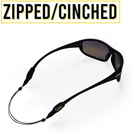 Cablz Zipz Ayarlanabilir Gözlük Tutucu / Ayarlanabilir, Hafif, Düşük Profilli, Boynu Kapalı Gözlük Tutucu Kayış / Paslanmaz (Siyah