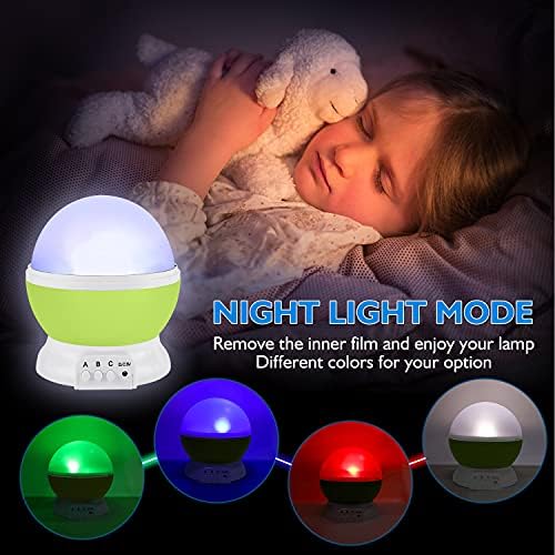 Gece Lambası Çocuklar için, Fortally Çocuklar Gece Lambası, Yıldız Gece Lambası, Bulutsusu Yıldız Projektör 360 Derece Rotasyon-4