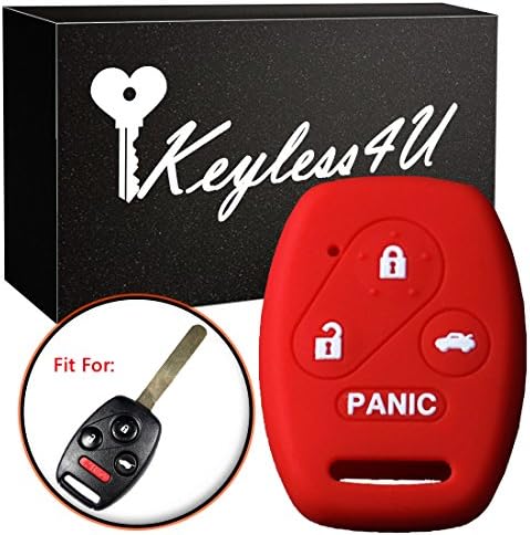 Keyless4U Koruyucu Anahtar Fob Durumda Kapak Uzaktan Cilt için Honda Accord Civic CR - V Pilot 3 + 1 Düğmeler Anahtar (Siyah)