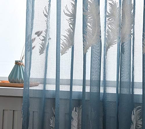 HooHero Kırsal Tarzı Sırf Pencere Perdeleri Çubuk Cep Üst Tüy Işlemeli Tül Paneller Tedaviler için Çocuk Yemek Oturma Odası Yatak
