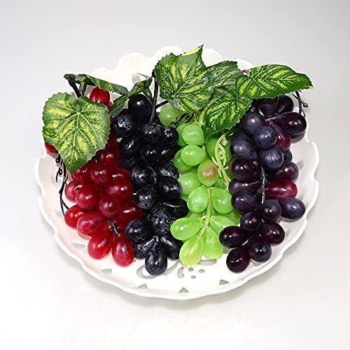 PsajfzZ 4 Renkler 36 çekirdekleri(Yeşil,Kırmızı, Siyah, Akik-Yapay Üzüm Sahte Meyve Ev Ev Mutfak Parti Dekorasyon Üzüm Modeli