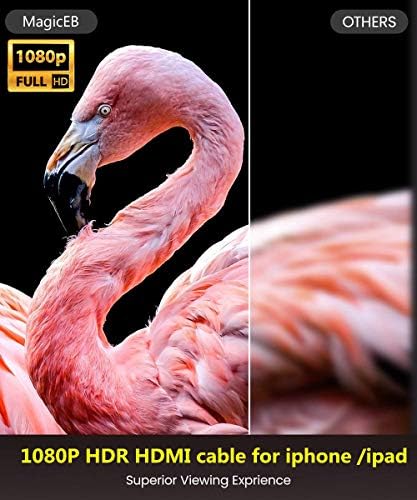 [Apple MFi Sertifikalı] Yıldırım-HDMI Adaptör Kablosu, iPhone-HDMI Adaptörü ile Uyumlu, 1080P Dijital AV Dönüştürücü, iPhone