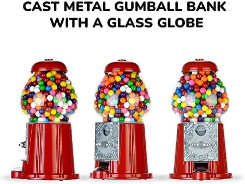 Standlı Gumball Makinesi-Çocuklar için 15 İnç Gumball Otomatı-Gumball Bankası-Metal Şeker Dağıtıcı-Ev Otomatı-Vintage Sakız Topu