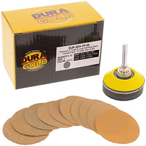 Dura-Gold Premium 2 Altın Kanca ve Halka Zımpara Diskleri Çeşitli Paket Kutusu - 40, 60, 80, 120, 220, 320, 400, 600, 800, 1000