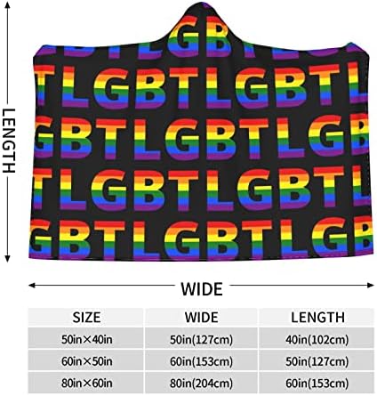 MARAT Gökkuşağı LGBT Kapşonlu Battaniye Panço Giyilebilir Battaniye Wrap Rahat Atmak Pelerin Çocuklar ve Yetişkinler için Hediye