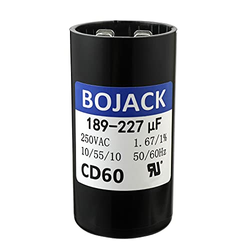 BOJACK 189-227 uf / MFD 250 VAC ±%20 50/60 Hz CD60 Yuvarlak Motorlu Kuyu Pompası Çalıştırma Kondansatörü