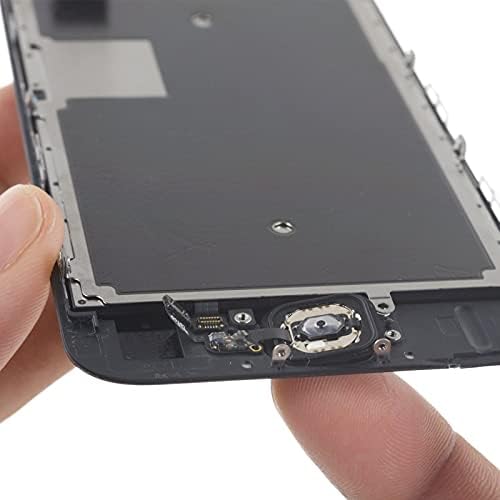 Ev Düğmesi Değiştirme ile Uyumlu iPhone 6 S / 6 S Artı (Siyah), Flex Kablo Konektörü + Onarım Araçları ile Ekran Koruyucu