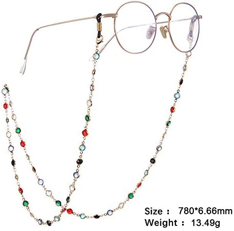 TEAMER Moda Renkli Gözlük Zinciri Güneş Gözlüğü Askısı Gözlük Tutucu Kristal Bildirimi Boncuklu okuma camı Kayış Kadınlar için