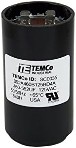 TEMCo 1000-1200 uf / MFD 110-125 VAC Volt Yuvarlak Başlangıç Kondansatör 50/60 Hz AC Elektrik-Lot -1