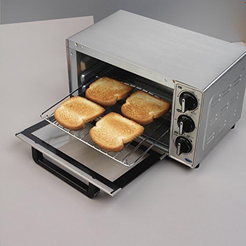 Hamilton Beach Tezgah Üstü Ekmek Kızartma Makinesi Fırın ve Pizza Makinesi, Büyük 4 Dilimli Kapasite, Paslanmaz Çelik (31401)