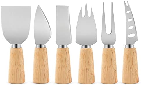 Şarküteri Tahtası için Peynir Bıçağı Seti,Hediye için 6 Adet Peynir Serpme Kesici Bıçak Koleksiyonu Seti,Paslanmaz Çelik Peynir