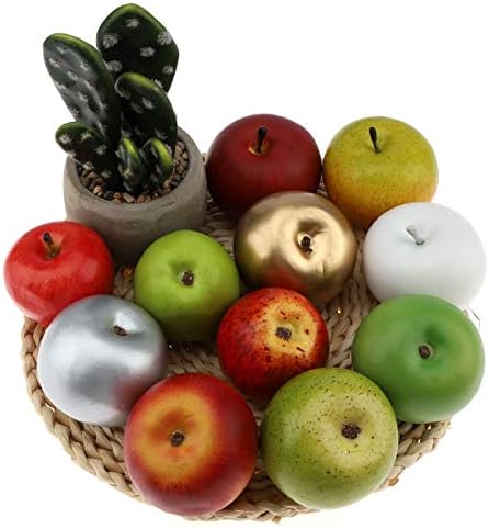 Gresorth 6 adet yapay altın elma sahte elma meyve ev partisi Noel dekorasyon
