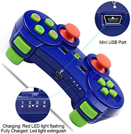 PS3 denetleyicisi XFUNY kablosuz Bluetooth 6 eksenli denetleyicileri Gamepad Playstation 3 için (Mavi)