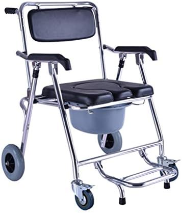 ShıSyan Komodin Koltuk Katlanır Tekerlekli/Yastıklı Koltuk ve Sırt Tekerlekli Sandalye ile Tuvalet Sandalyesi Üzerinde Frenli