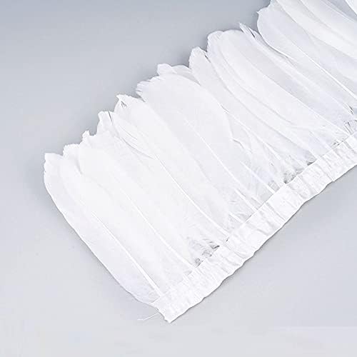 10 Metre Doğal Beyaz El Sanatları Tüyler Trim Oya Plume Dikiş Giyim DIY Düğün Kaz Tüyü Parti Decoratione 15-20 cm-10 Metre -
