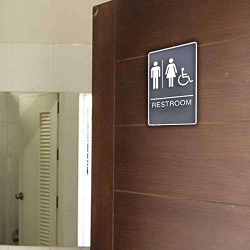 Bebarley Kendinden Yapışkanlı ADA Braille Unisex Tuvalet Işaretleri Ofis veya Iş ıçin Çift Taraflı 3 M Bant ıle Banyo ve Tuvalet
