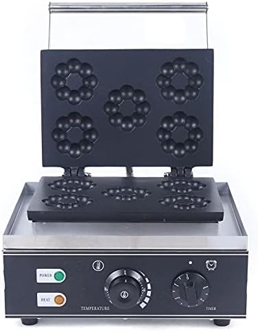 5 Delik Çörek yapma makinesi ticari yapışmaz Waffle elektrikli Mini çörek Baker erik çiçeği çift taraflı ısıtma elektrikli çörek