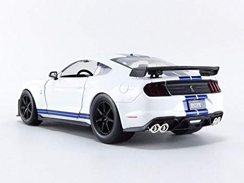 Jada Oyuncaklar Bigtime Kas 1: 24 2020 Ford Mustang Shelby GT500 Die-cast Araba Mavi Beyaz Çizgili, oyuncaklar Çocuklar ve Yetişkinler