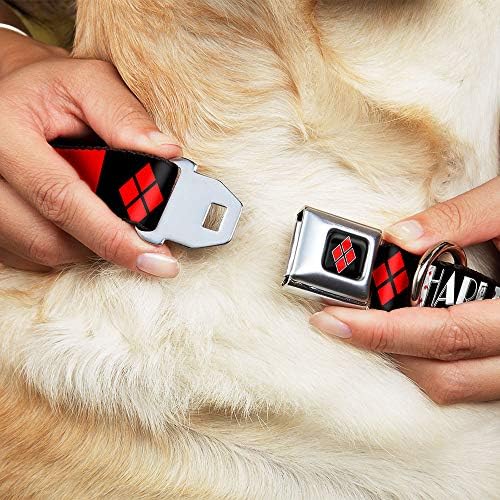 Toka-Aşağı köpek tasması Emniyet Kemeri Tokası Harley Quinn Diamonds Siyah Kırmızı Beyaz Küçük Orta Büyük Köpekler için Ayarlanabilir