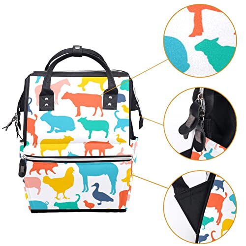 Renkli Hayvan Schoolbag Bezi Çanta Sırt Çantası Su Geçirmez Çok Fonksiyonlu Moda Seyahat Çantası, Hemşirelik Çantası