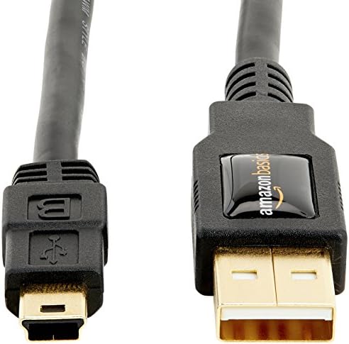 Basics USB 2.0 Şarj Kablosu - A-Erkek-Mini-B Kablosu-3 Fit (0,9 Metre) ve USB 2.0 Yazıcı Kablosu - A-Erkek-B - Erkek Kablosu-6