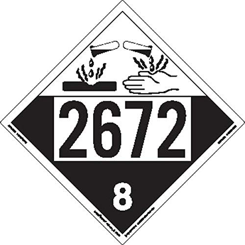 Labelmaster ZT4-2672 UN 2672 Aşındırıcı Tehlike Afişi, Etiket Panosu (25'li Paket)