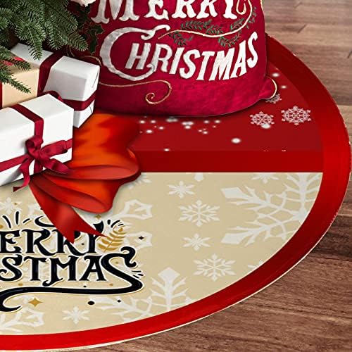 Noel Ağacı Etek ile Noel Süs Rozet Ağacı Etek İnce İlmek Noel Kırmızı ve Altın Ağacı Etek için Tatil Parti Noel Ağacı Süslemeleri