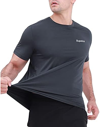 Supaıco erkek 3 Paket Egzersiz Gömlek Nem Esneklik Çabuk Kuru Kısa SleevebMesh Atletik T-Shirt Erkekler için, boyut S-2XL