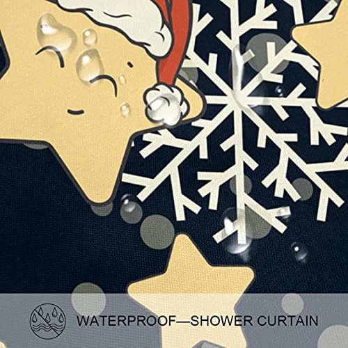 Sevimli Noel Yıldız Kar Taneleri duş Perdesi Setleri Kilim ve Aksesuarları ile, dayanıklı Su Geçirmez banyo perdesi Banyo için
