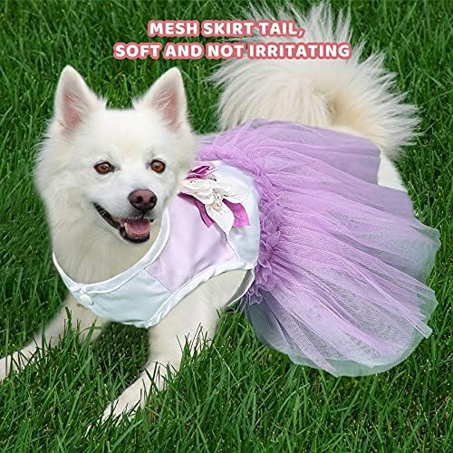 2 Parça Bahar Yaz Pet Köpek Elbiseler Güzel Köpek Etek Çiçek Dantel Etek Sevimli ve Zarif Prenses Tutu Köpek Elbise için Küçük