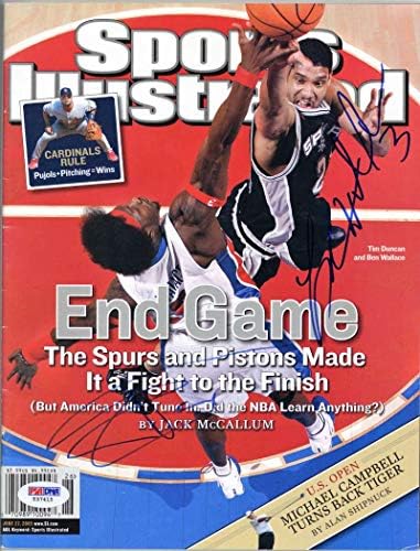 Tim Duncan Ben Wallace, 2005 Sports Illustrated PSA/DNA Dergisini imzaladı