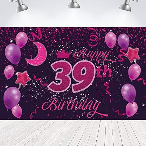 Tatlı Mutlu 39th Doğum Günü Zemin Afiş Poster 39 Doğum Günü Partisi Süslemeleri 39th Doğum Günü Parti Malzemeleri 39th Fotoğraf