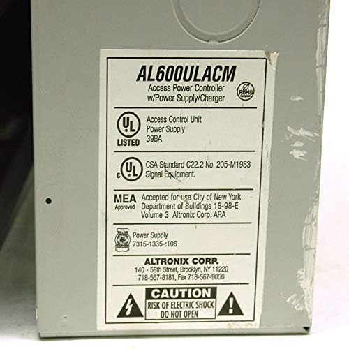 Altronix ACM AL600ULACM Tescilli Güç Kaynağı 8 SİGORTA ÇIKIŞI ERİŞİM PWR SPL W/FACP DISC12VDC VEYA 24VDC / 6A