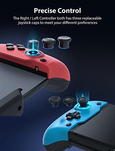 NexiGo Gripcon, El Modu için Geliştirilmiş Switch/Switch OLED Denetleyici, 6 Eksenli Jiroskoplu Nintendo Switch OLED için Ergonomik