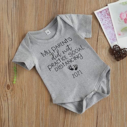 Yenidoğan Bebek Kız Erkek Komik Mektuplar Baskı Kısa Kollu Bodysuit Romper 2021 Gömlek Yaz Kıyafeti