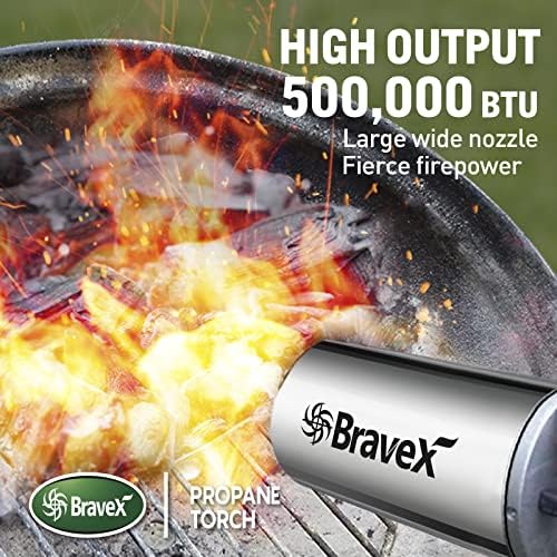 Bravex Propan Meşale Ot Brülör Meşale Ot Meşale - Push Button Ateşleyici ve 6.5 ft Hortum ile, yüksek Çıkış Açık Meşale Kiti
