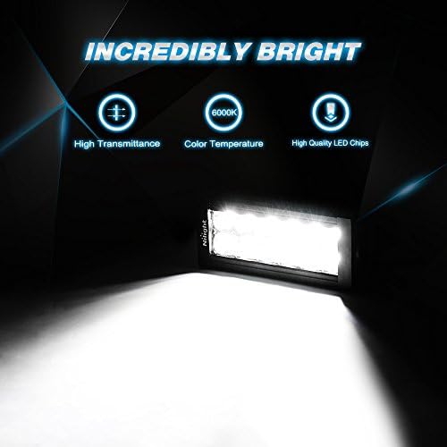 Nilight-10001S-B led ışık Çubuğu 2 ADET 7.5 İnç 36 W Spot Led Sis Farları sürüş ışık çatı tampon ışık çubukları Jeep Ford Kamyon